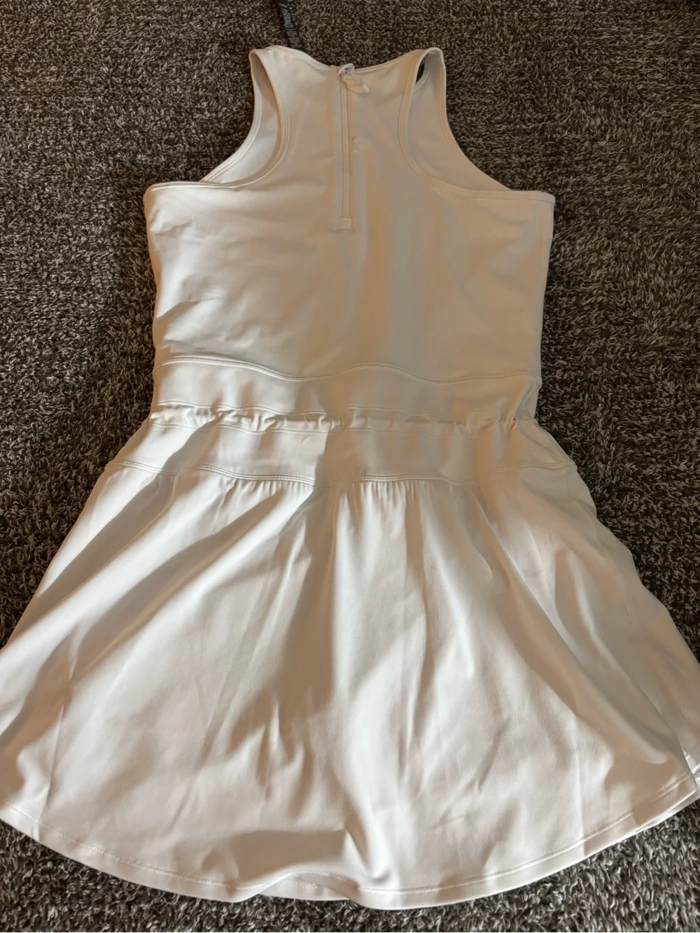 Vuori Cream Sleeveless Drawstring Waist Tennis Dress - Picture 5 of 7